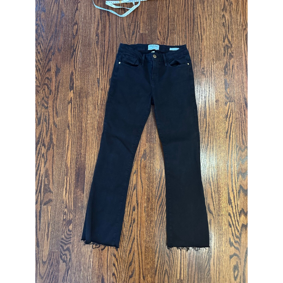Frame Denim - Women's Frame Denim Le Crop Mini Boot Jeans Size 25 Black